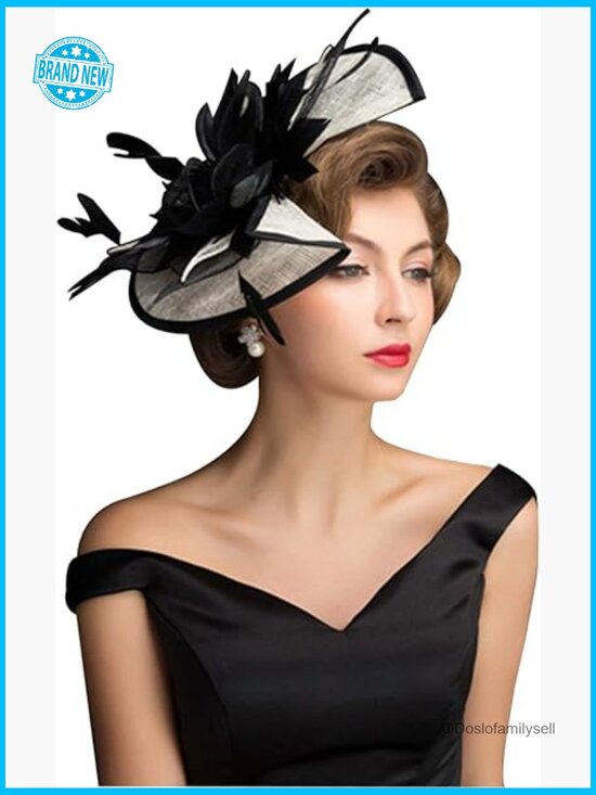Fascinator Headpiece Floral Feathers Derby Tea Party Wedding Church 1920s Gatsby